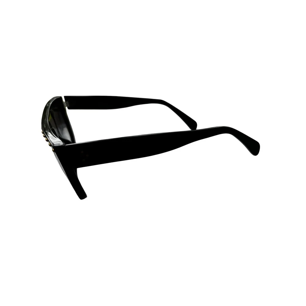 Celine Sunglasses Black Studded Aviator Flat Top Shield Made in Italy